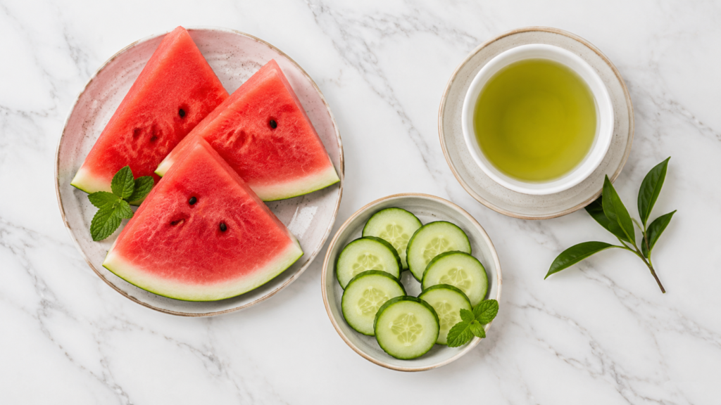 Alimentos naturais e diuréticos para combater o inchaço no quadril.