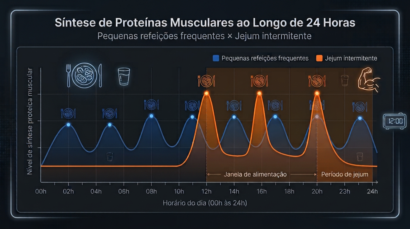 layolt de proteinas musculares ao longo de 24 horas.